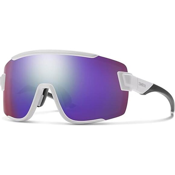 NWT SMITH Unisex Wildcat Sunglasses w ChromaPop Lens,White/Red Mirrored Lens - Picture 1 of 5